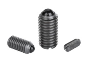 Spring plungers with slot and ceramic ball, stainless steel Spring plungers with slot and ceramic ball, stainless steel