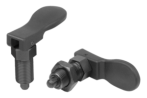 Pinos de retenção em aço com alavanca excêntrica de plástico Pinos de retenção em aço com alavanca excêntrica de plástico