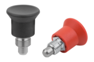 Indexing plunger mini steel or stainless steel  with plastic mushroom grip