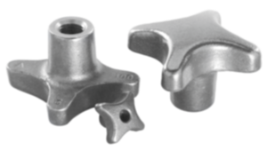 Manípulos de quatro pontas DIN 6335 de ferro fundido cinzento, medida em polegadas