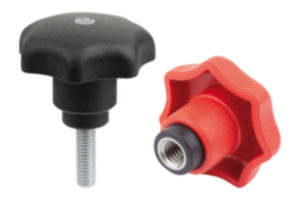 Star grips, plastic with safety function Star grips, plastic with safety function