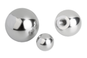 Botões bola em aço inoxidável ou alumínio DIN 319