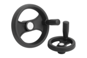 Handwheels 2-spoke plastic, with revolving grip