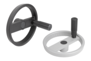 2-spoke handwheels, aluminium with revolving cylinder grip 2-spoke handwheels, aluminium with revolving cylinder grip