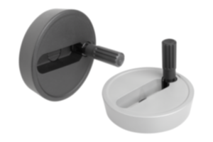 Disc handwheels, aluminium with fold-down cylindrical grip Disc handwheels, aluminium with fold-down cylindrical grip