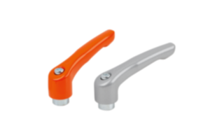 Clamping levers, die-cast zinc with internal thread, threaded insert blue passivated steel