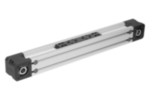 Linear actuators with toothed belt drive and profile rail guide