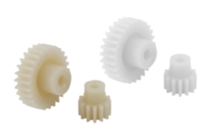 Ruedas dentadas cilíndricas de plástico, módulo 0,5 inyectadas, dentado recto, ángulo de presión de 20°