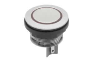 Pulsadores con iluminación de anillo, versión integrada Ø 22,3 mm, con conexión de conector plano, compactos Pulsadores con iluminación de anillo, versión integrada Ø 22,3 mm, con conexión de conector plano, compactos