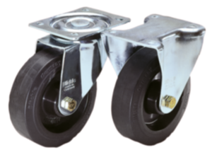 Rodillos guía y ruedas fijas de chapa de acero, versión estándar