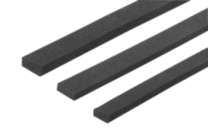Perfis retangulares de borracha celular EPDM ou CR, autoadesivos Perfis retangulares de borracha celular EPDM ou CR, autoadesivos
