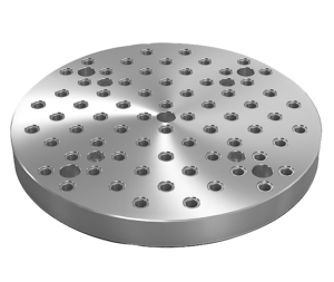 Placas de base de fundición gris redondas con perforaciones de retícula