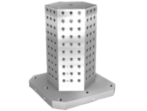 Torres de sujeción de fundición gris de 6 caras con perforaciones de retícula
