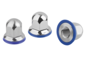 Hex nuts, stainless steel with seal washer in Hygienic DESIGN